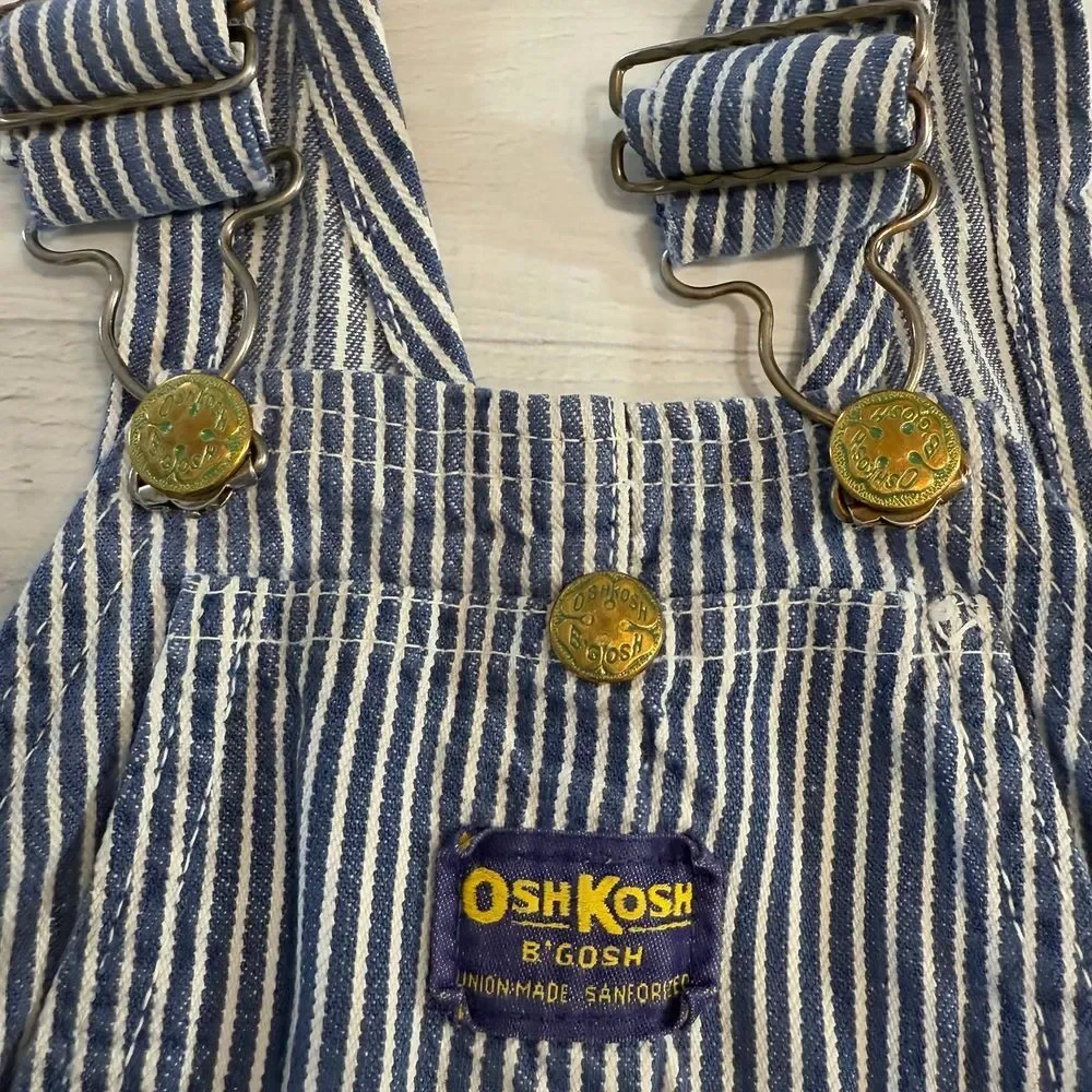 OshKosh‎ B'Gosh vintage railroad stripe toddler overalls